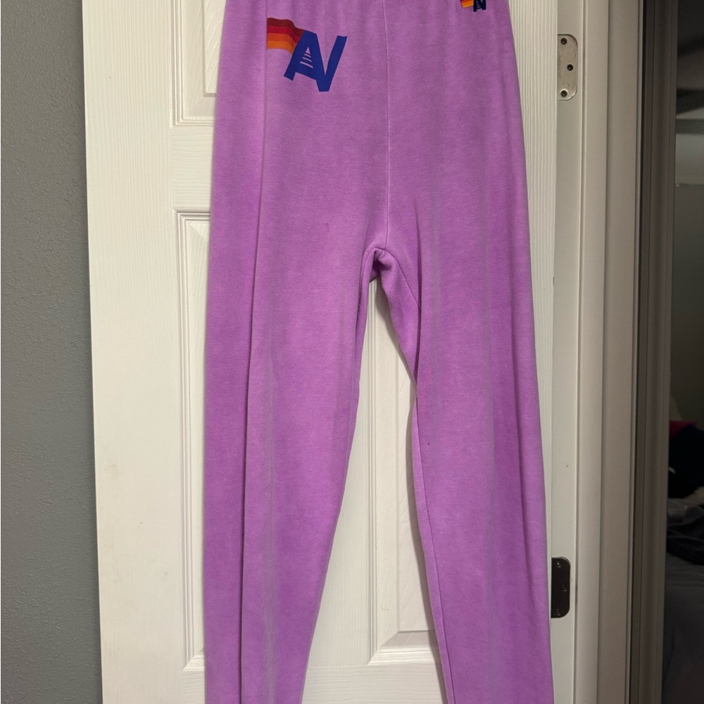 Purple aviator nation sweatpants